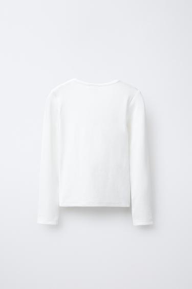 T-SHIRT UNI AVEC MODAL - Blanc de Zara - Image 1