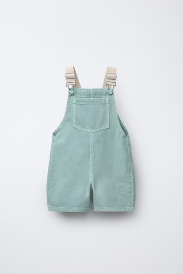 TWILL SHORT DUNGAREES - Aquamarine by Zara