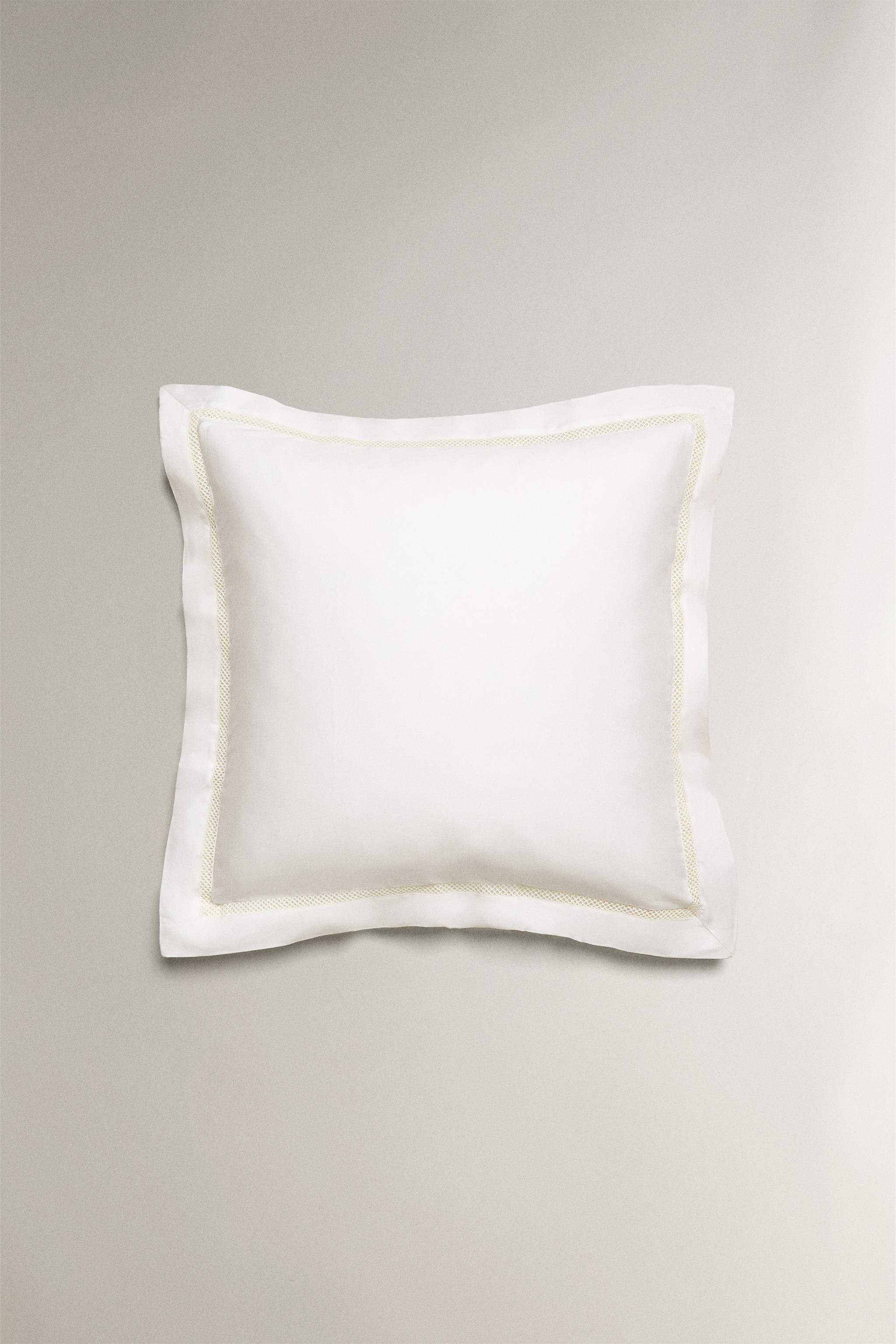 SATEEN PILLOWCASE WITH HEMSTITCHING EMBROIDERY