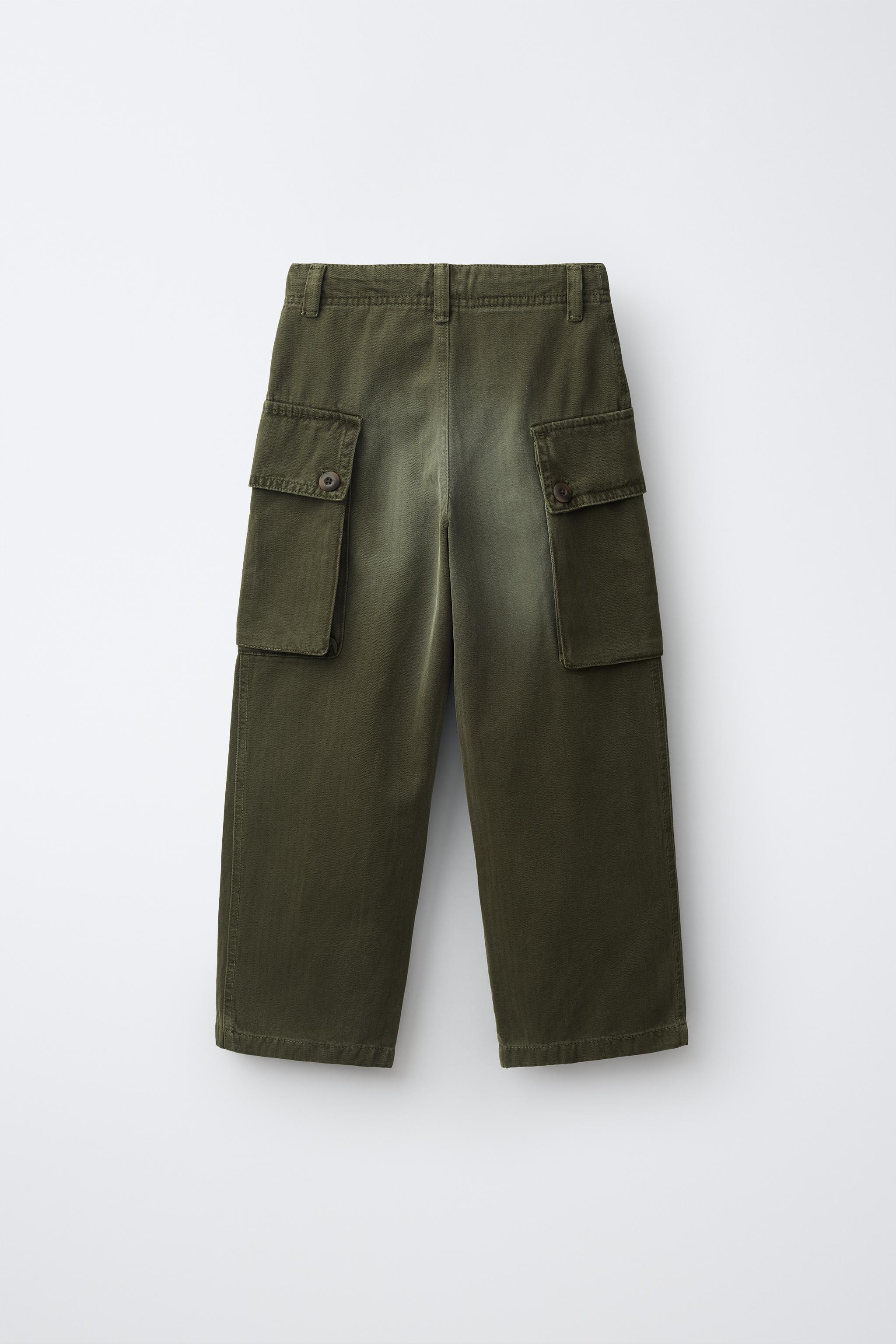 DISTRESSED-EFFECT CARGO PANTS