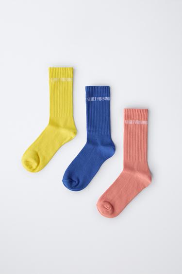 3-PACK OF TEXT SOCKS - Multicoloured by Zara - Image 3