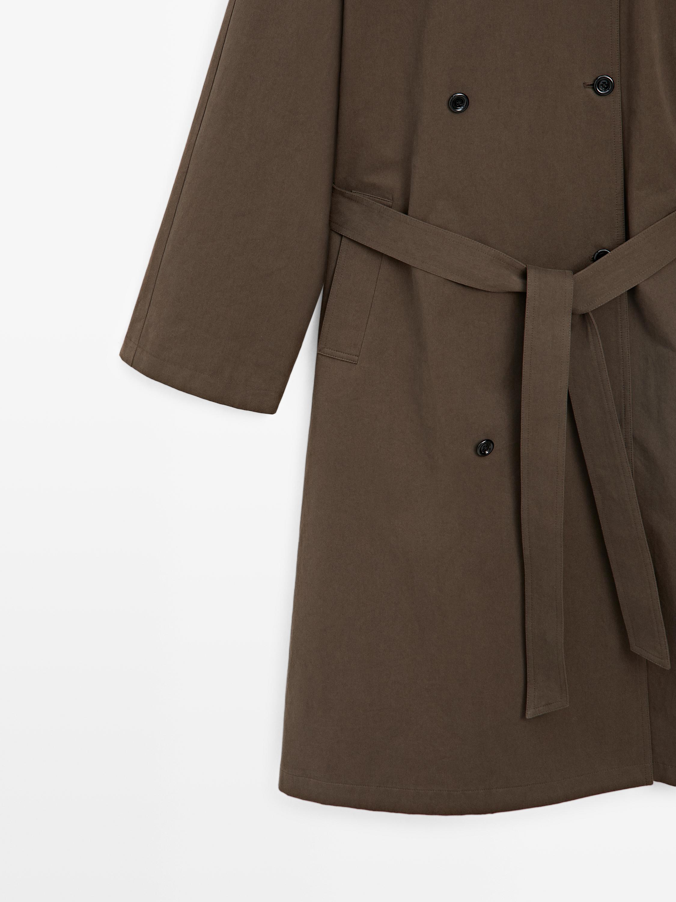 High collar trench coat