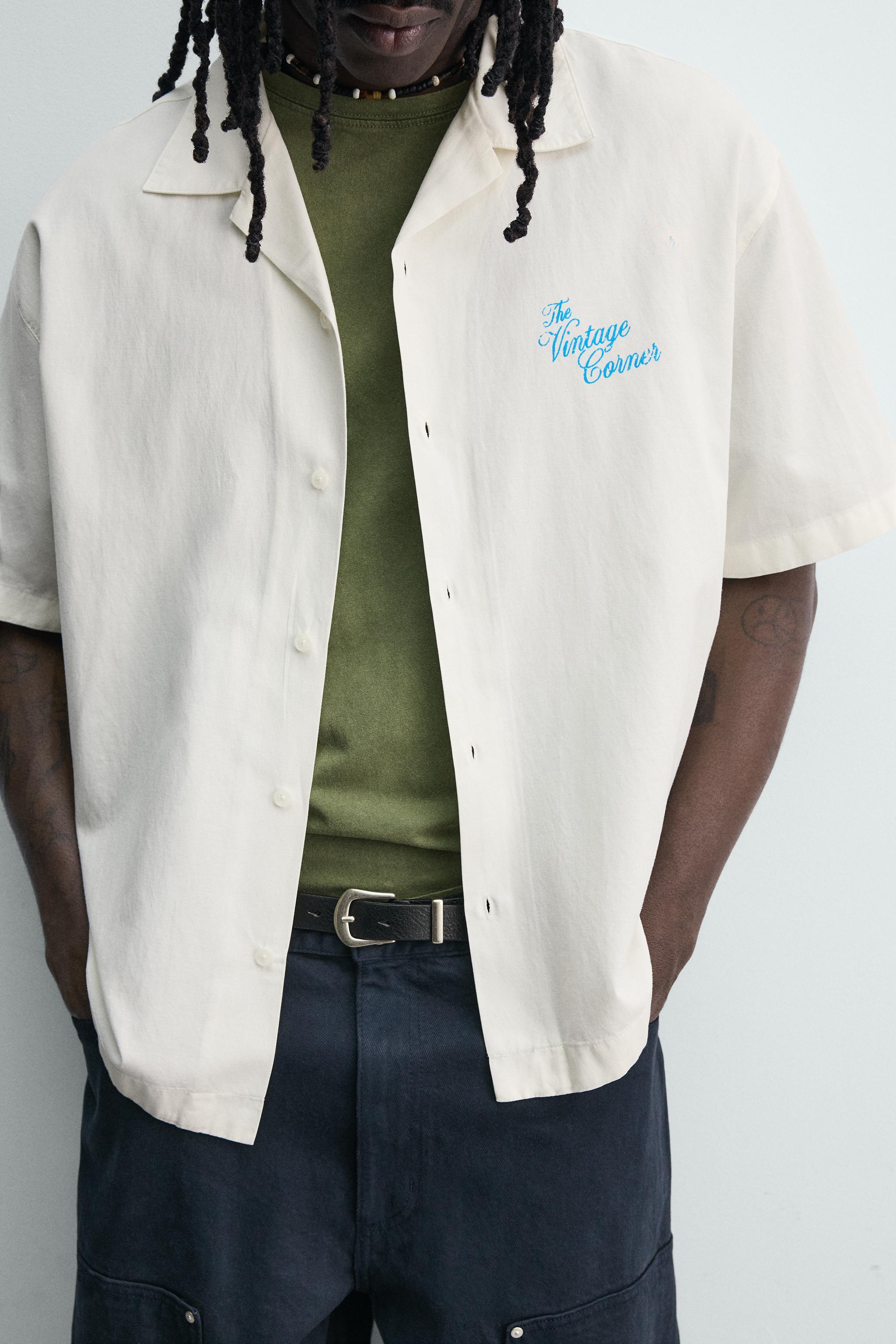 CHEMISE RELAXED FIT LYOCELL ET COTON À IMPRIMÉS