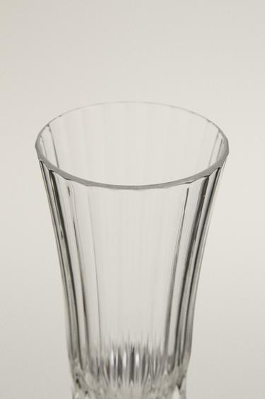 ENGRAVED-EFFECT CRYSTALLINE FLUTE GLASS - Transparent by Zara - Image 1