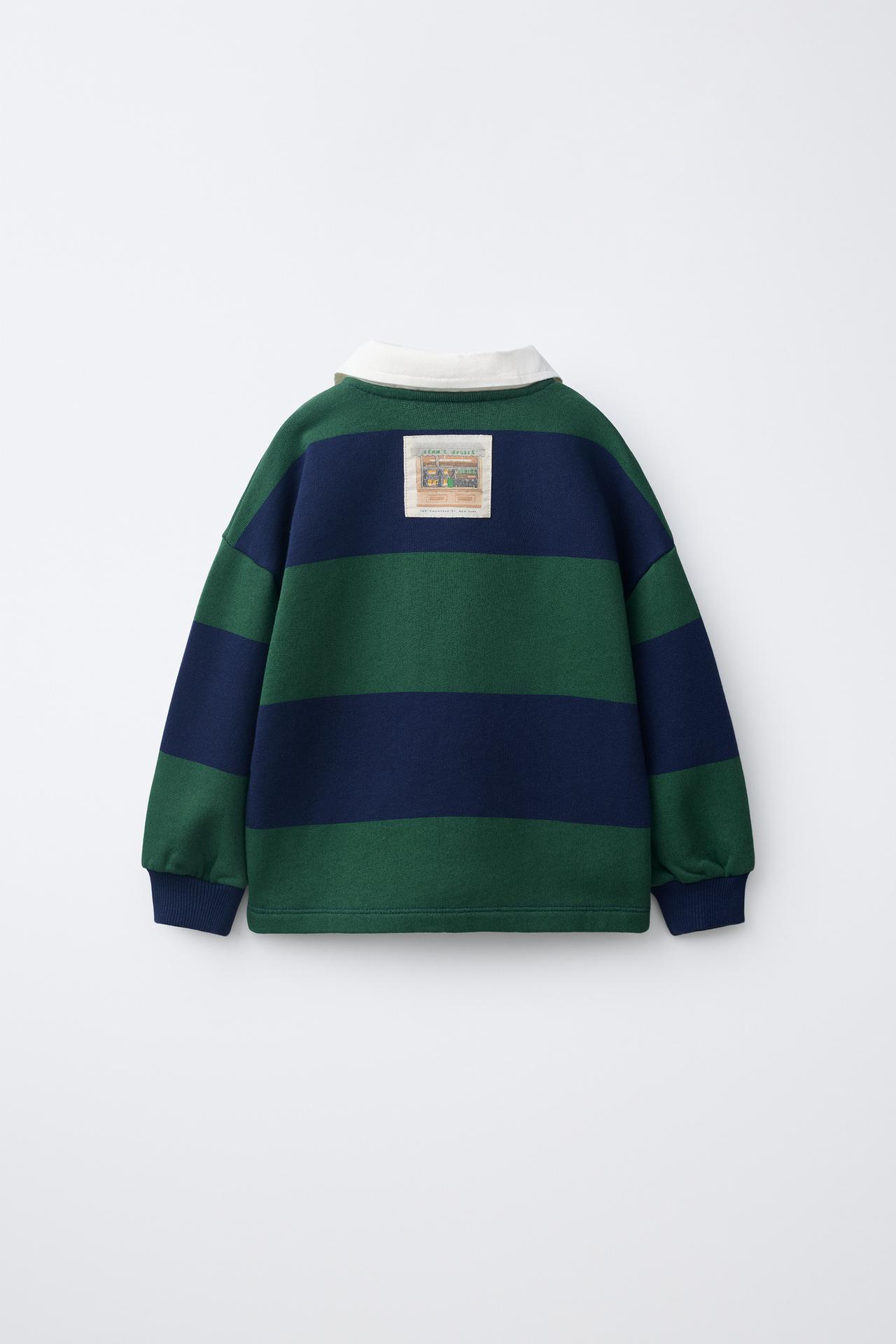 LEON'S BAGELS ® STRIPED POLO SHIRT — Green / Blue