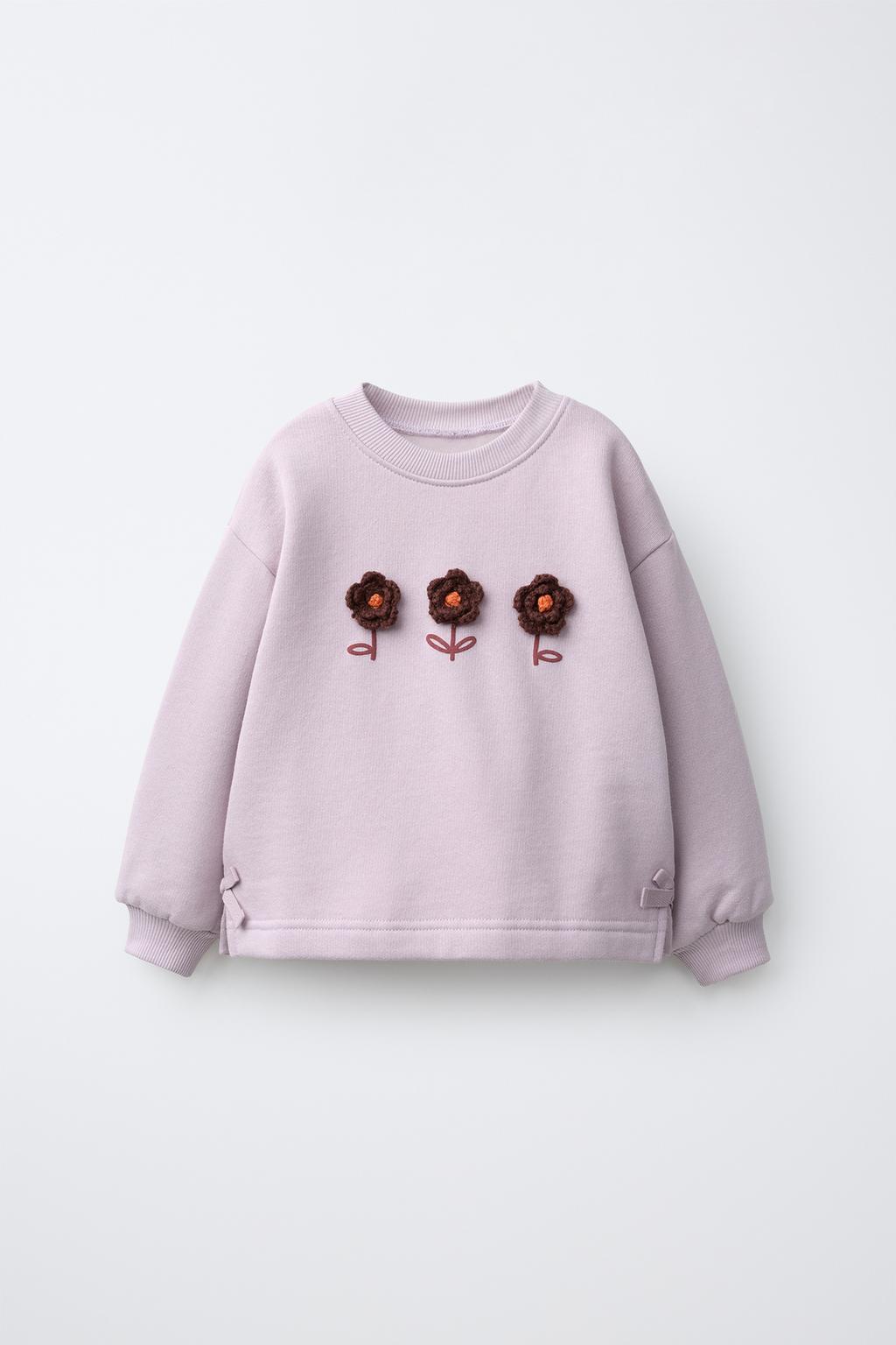 KNIT FLOWER SWEATSHIRT