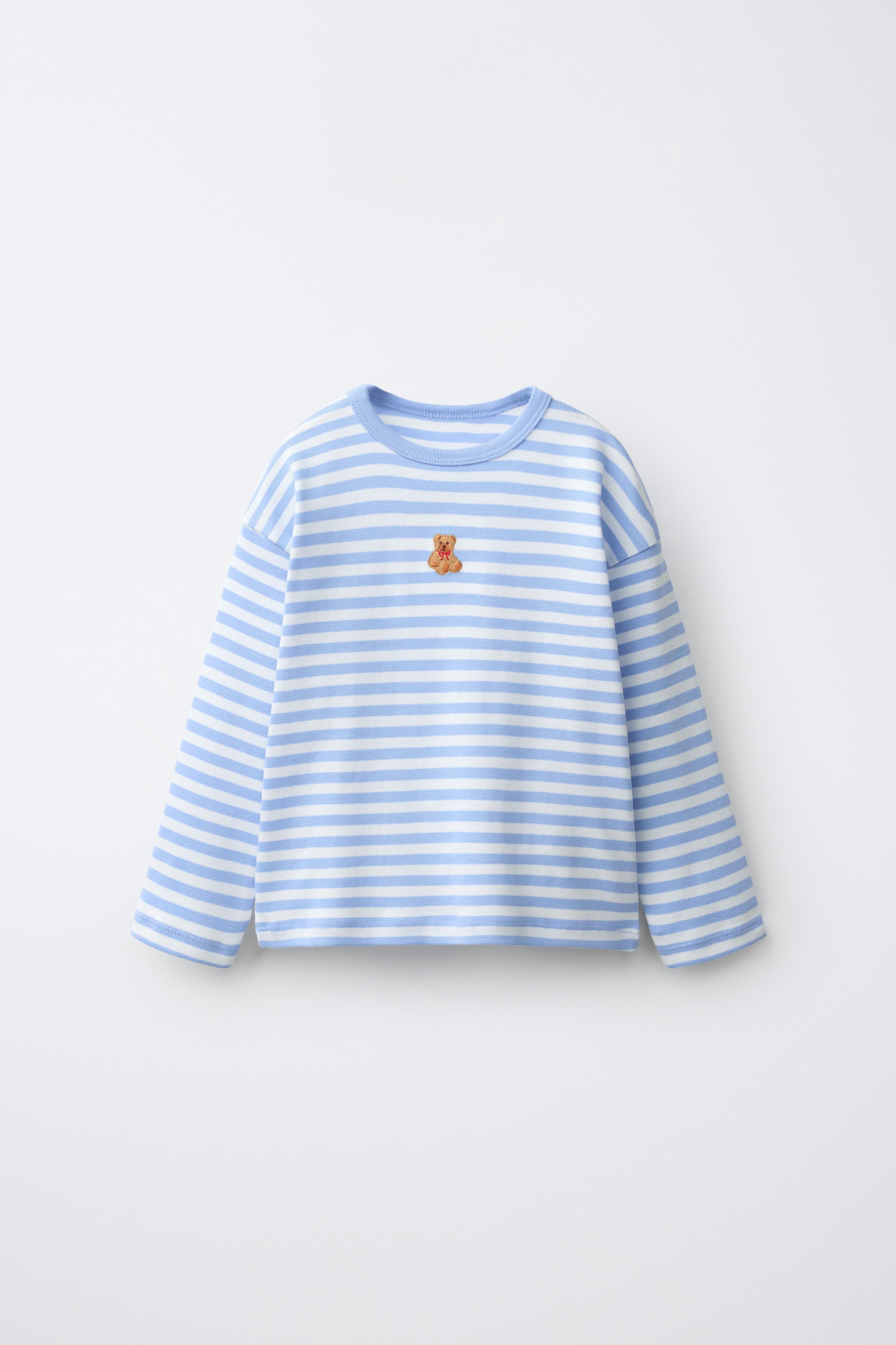EMBROIDERED ANIMAL T-SHIRT — striped