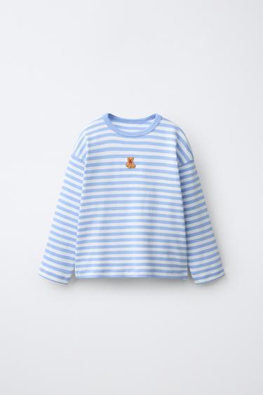 EMBROIDERED ANIMAL STRIPE T-SHIRT - striped by Zara
