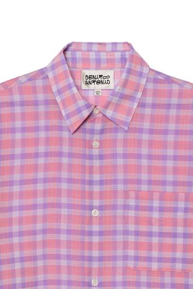 RELAXED-FIT CHECK SHIRT - Reddish by Zara - Image 4