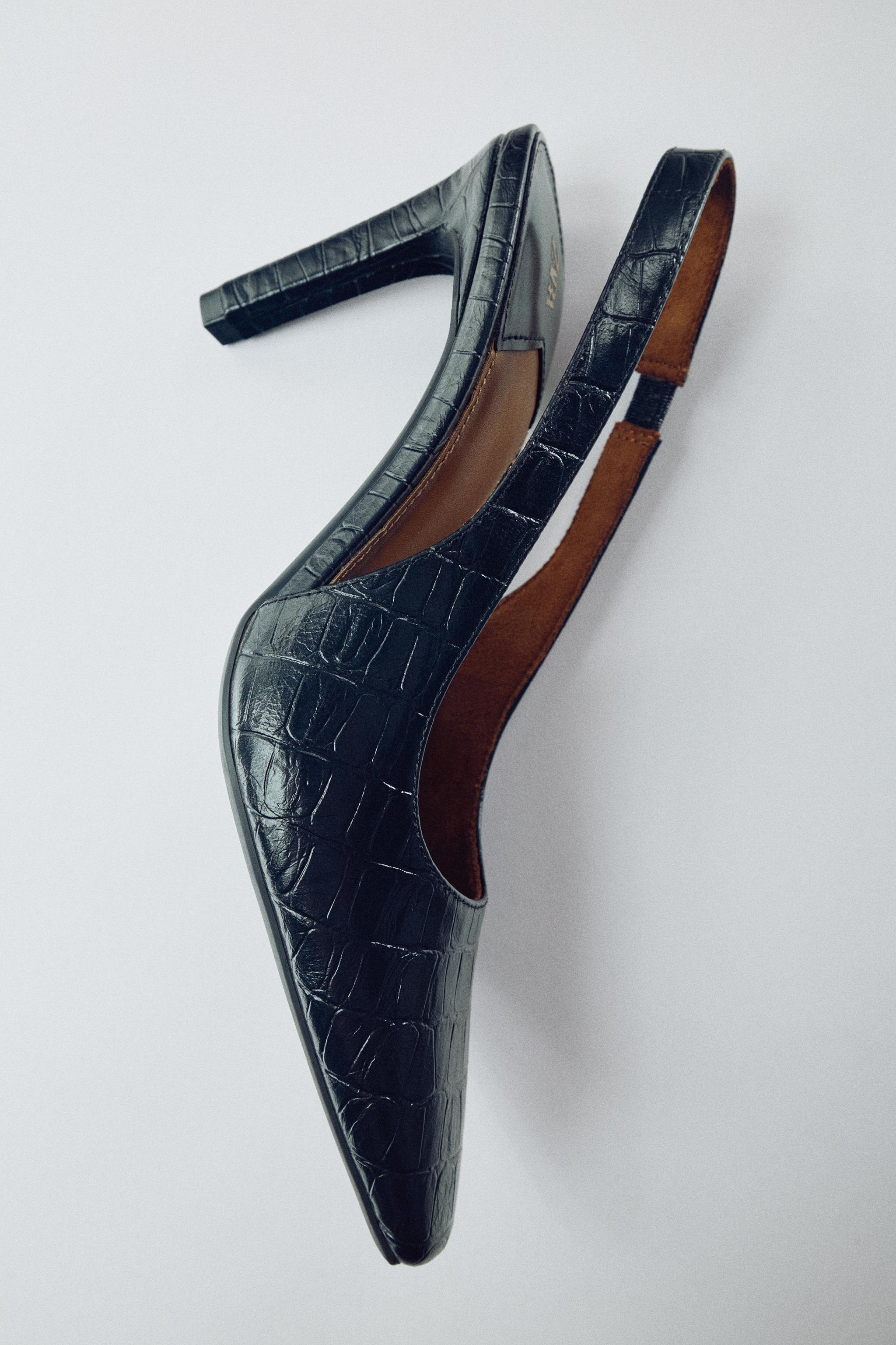 Textured Slingback Heels by Zara