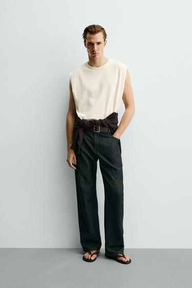 Zara TOP BEZ RUKAVA RELAXED FIT – Ekru – Slika 0