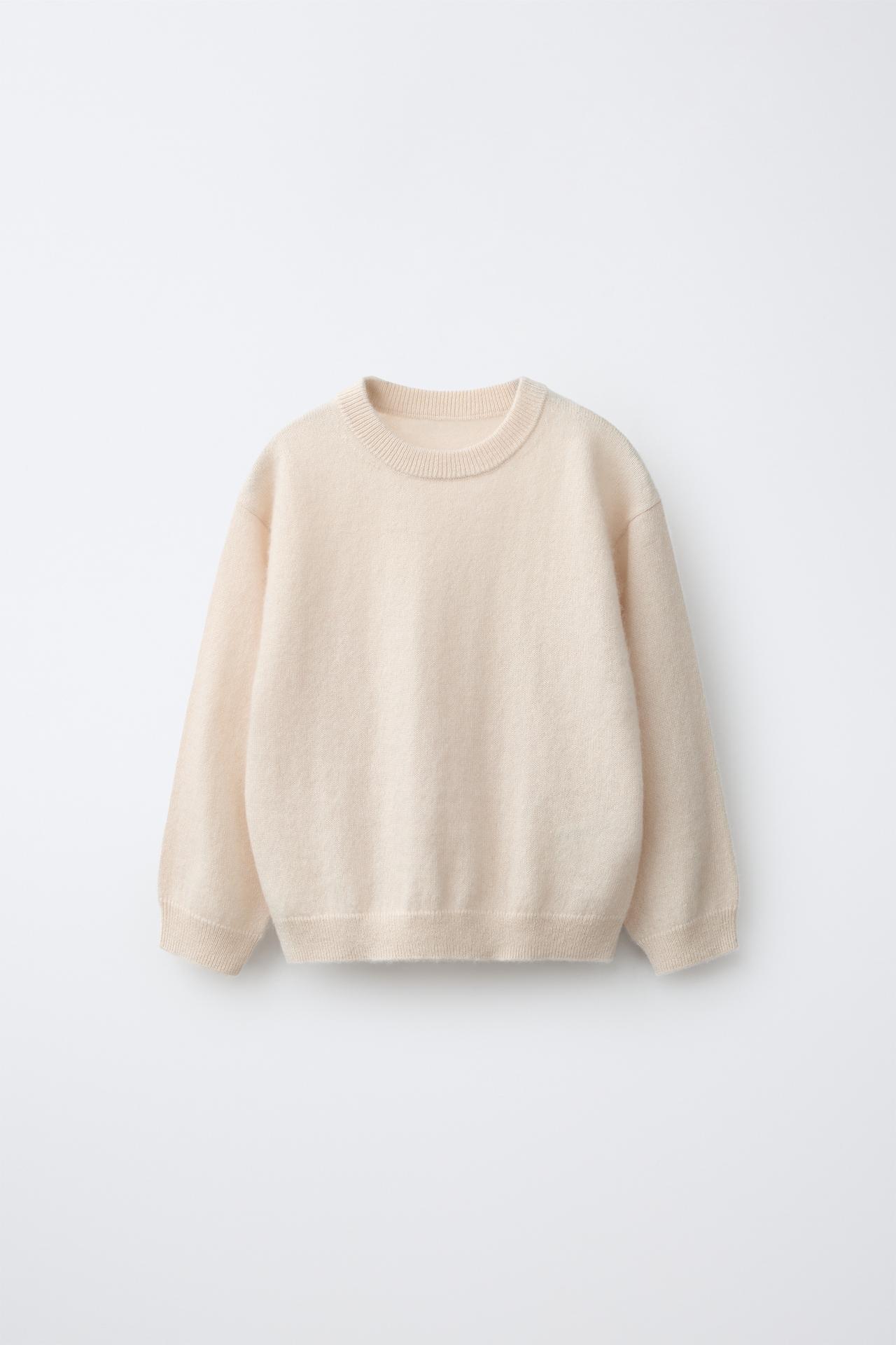 100% CASHMERE KNIT JUMPER — Ecru