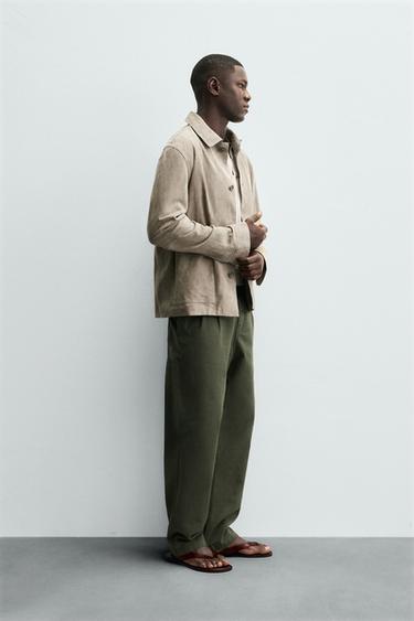 SUEDE LEATHER JACKET - Sand by Zara - Image 3