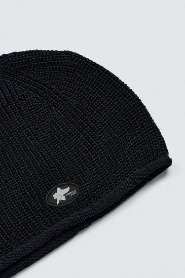PUKAS SURF X ZARA 100% LINEN KNIT BEANIE - Navy blue by Zara - Image 4