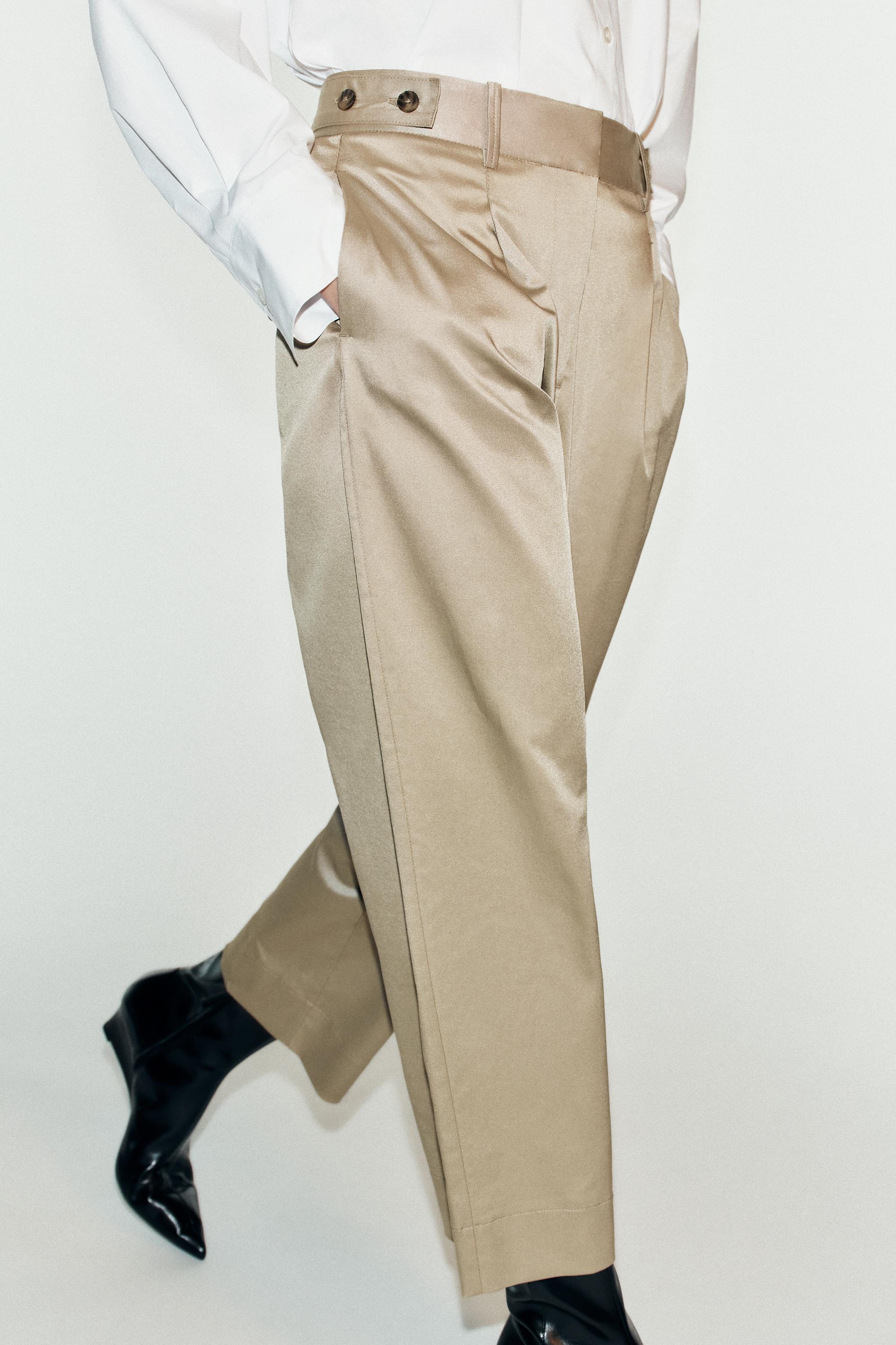 WAIST TAB TROUSERS — Sand