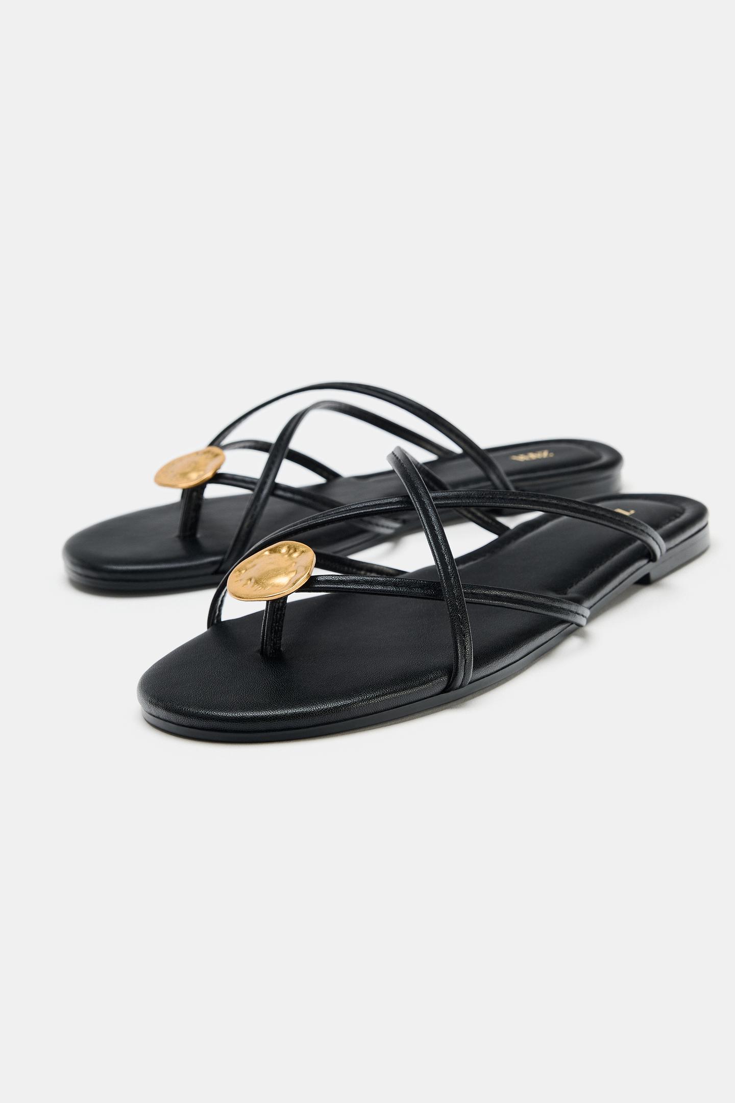 Женские сандалии Zara Multi-Strap Flat, цвет: Чёрный — фото 2
