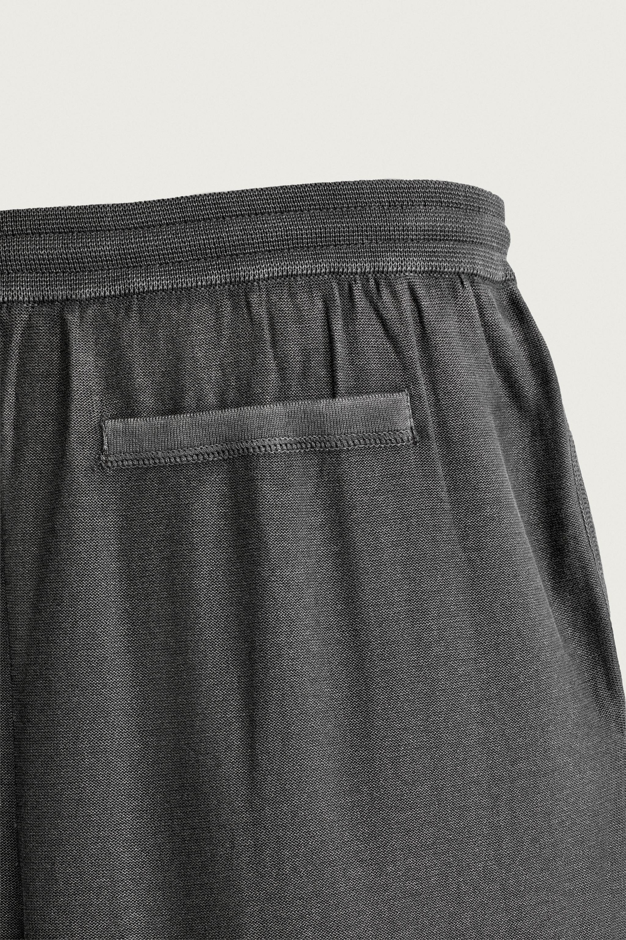 Мужские брюки Zara COTTON KNIT RELAXED FIT PANTS — фото 10