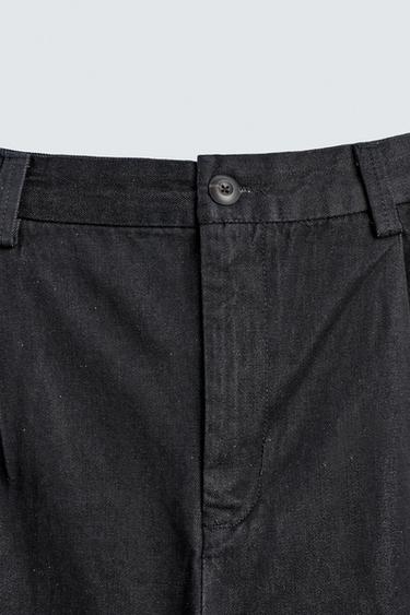 PLEATED DENIM CHINO TROUSERS - Indigo by Zara - Image 9