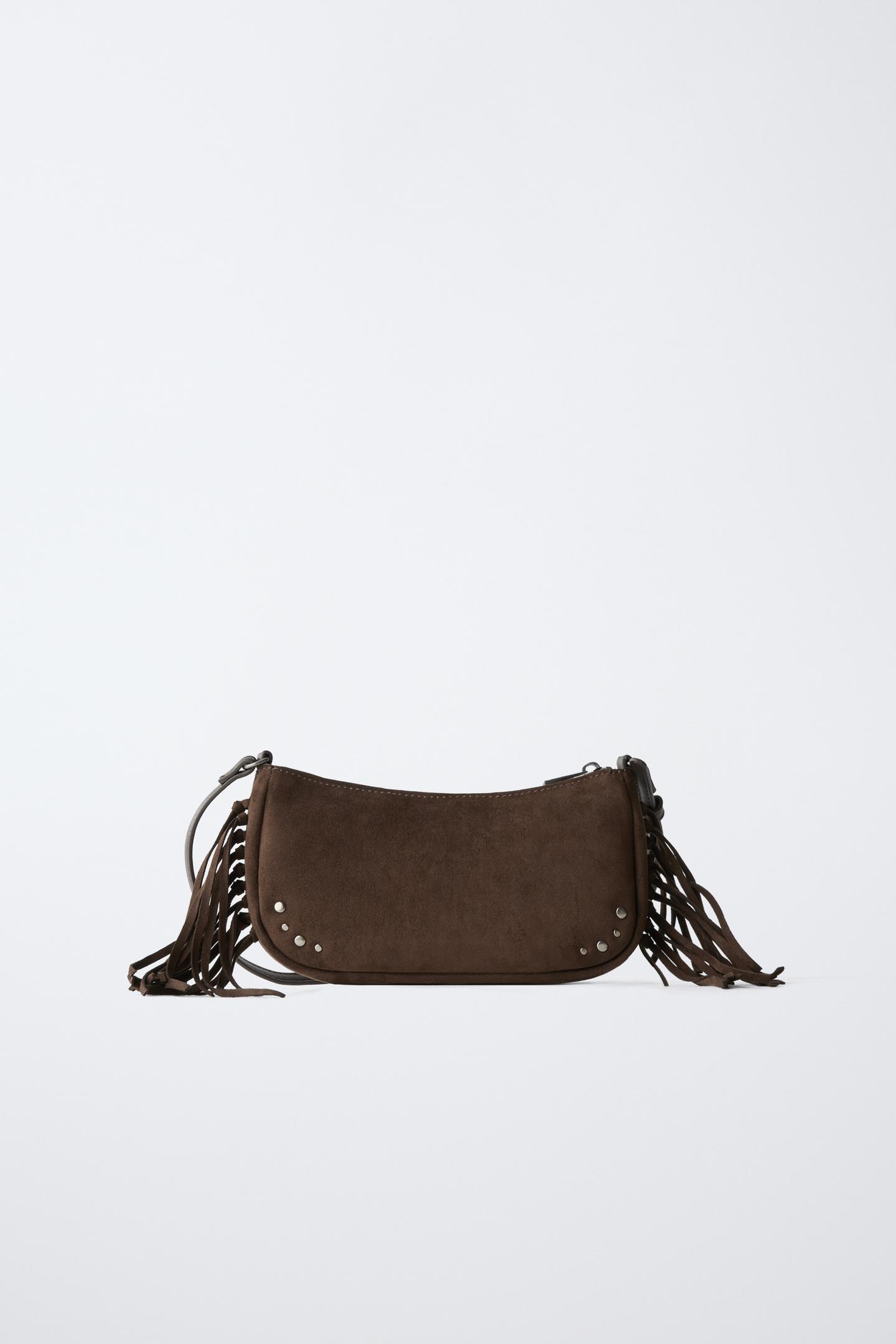 Сумка Zara Fringed Shoulder, цвет: Коричневый — фото 5
