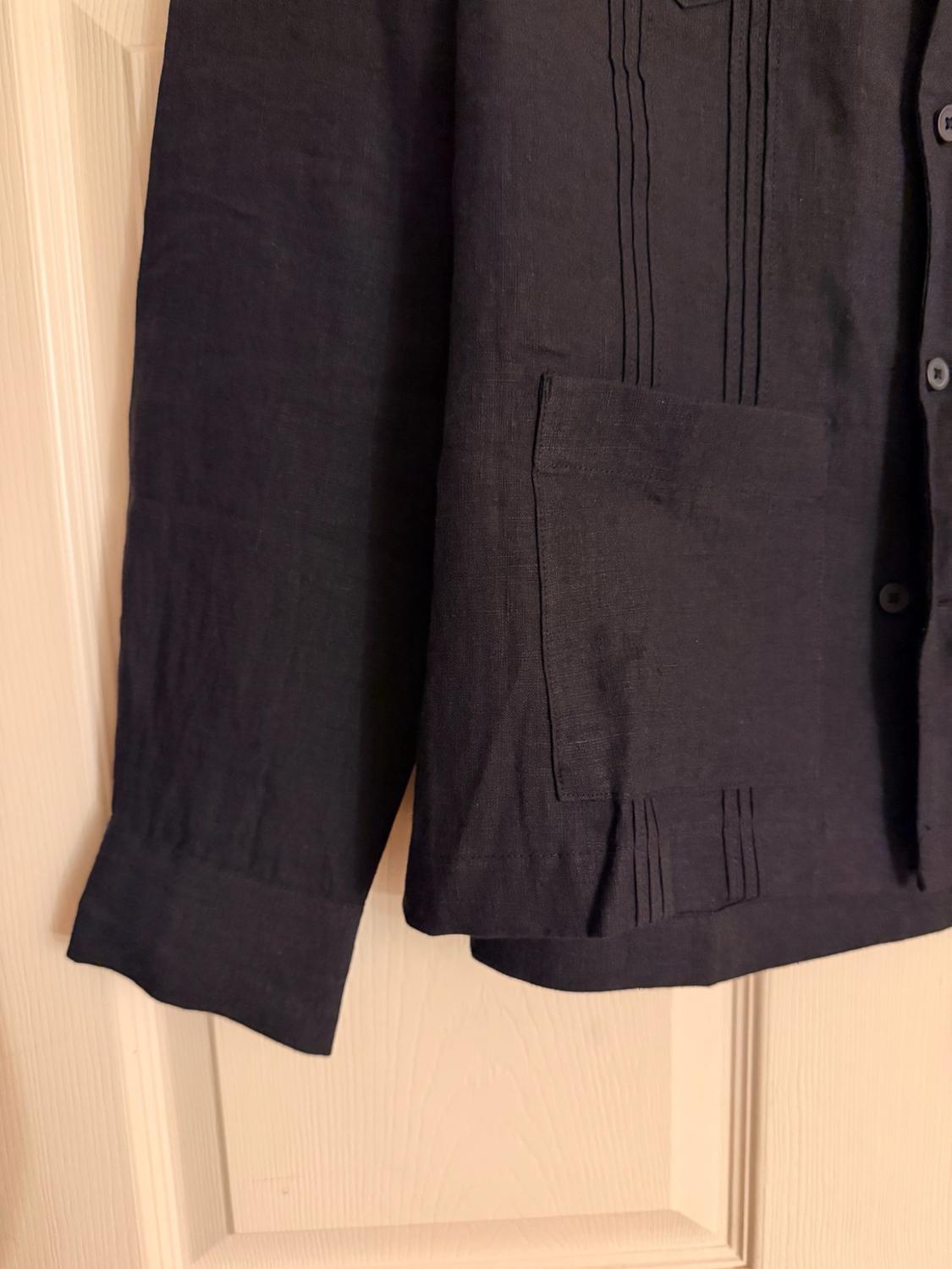 RELAXED FIT 100% LINEN SHIRT WITH PLEATED POCKETS - Image 3