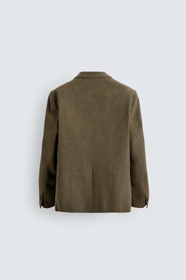 VESTE STRUCTURÉE AVEC LAINE - Kaki de Zara - Image 8
