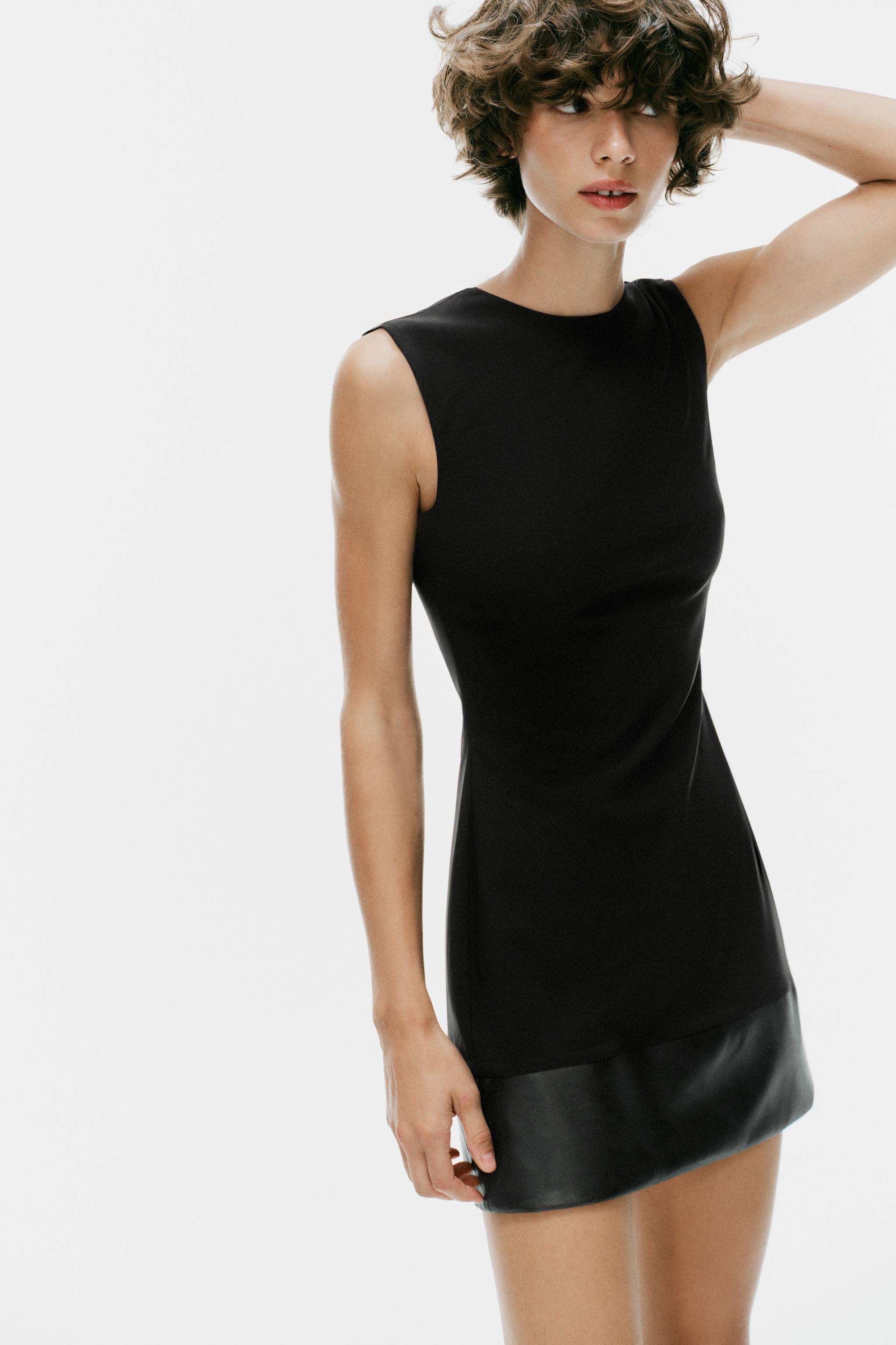 Женские платья Zara CONTRAST MINI DRESS — фото 2