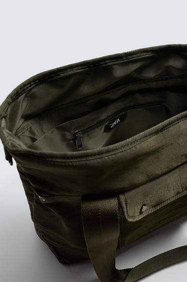 SAC SHOPPER EN NYLON - Vert kaki de Zara - Image 6