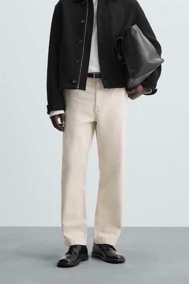 PANTALON STRAIGHT FIT TWILL - Beige claro de Zara