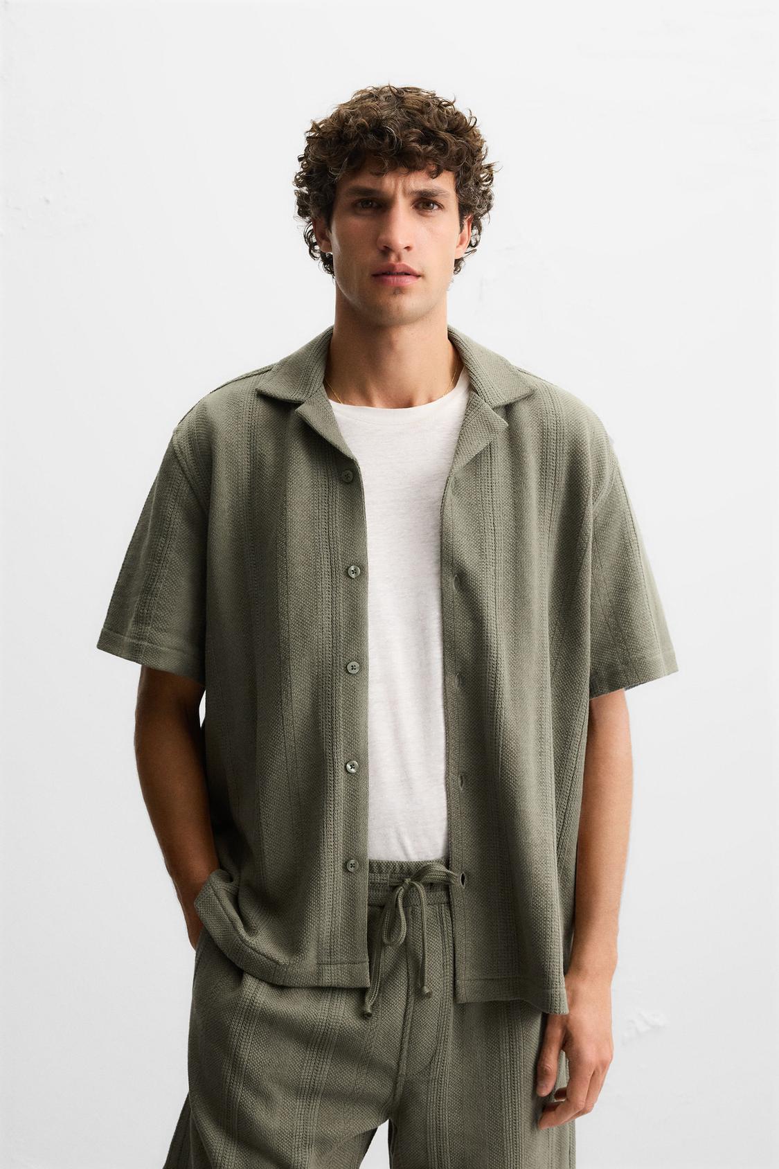 JACQUARD OVERHEMD MET STRUCTUUR