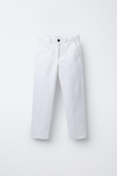 BASIC BOYS' TROUSERS - White by Zara - Image 0