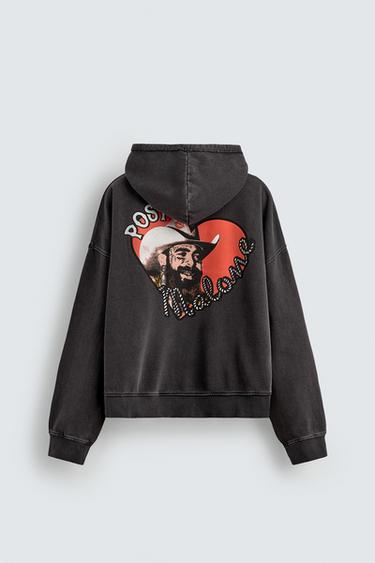 SWEAT À CAPUCHE GRAPHIQUES POST MALONE™ - Noir de Zara