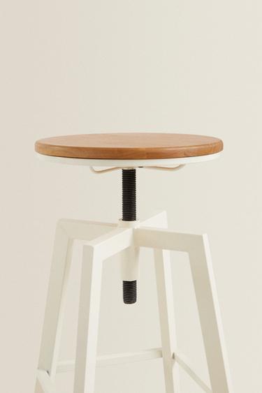 TABOURET DE BAR ROTATIF BOIS ET MÉTAL - Crème de Zara - Image 3