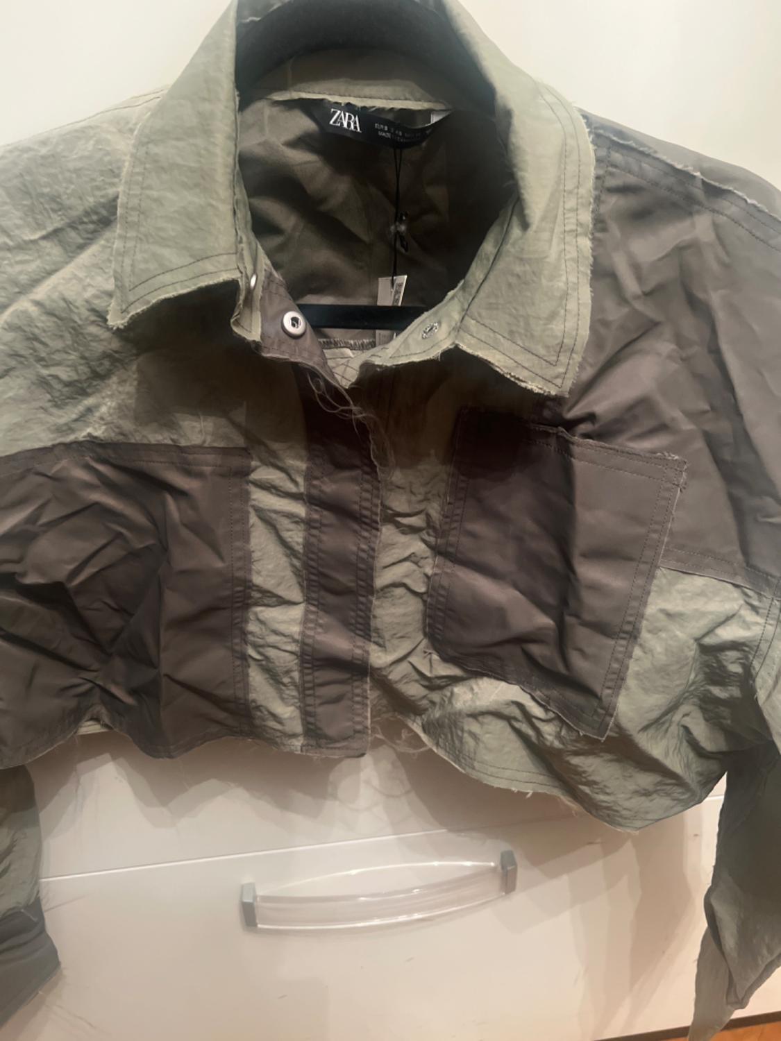 CROP PATCHWORK NYLON SHIRT - Image 2