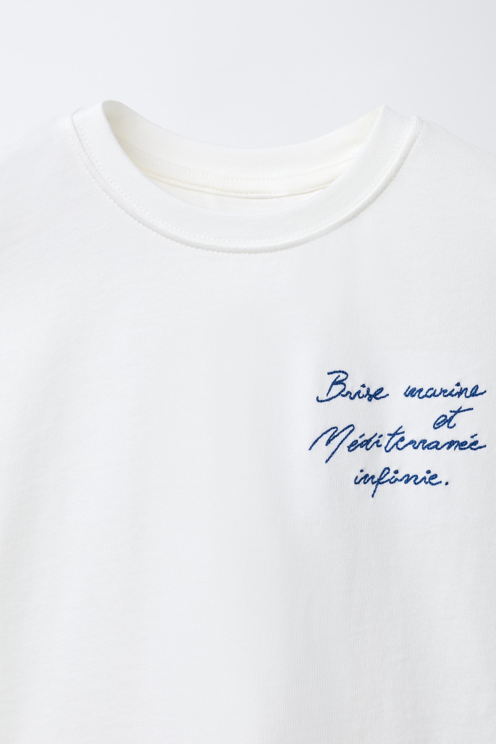 EMBROIDERED TEXT T-SHIRT