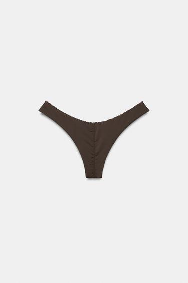 REVERSIBLE PRINT BIKINI BOTTOMS - Brown by Zara - Image 4