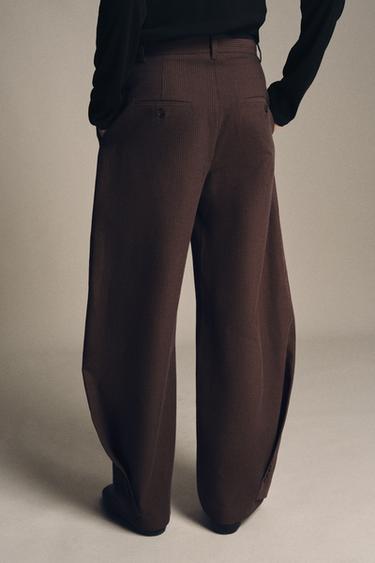 PANTALON À RAYURES ZW COLLECTION - marron chiné de Zara - Image 2