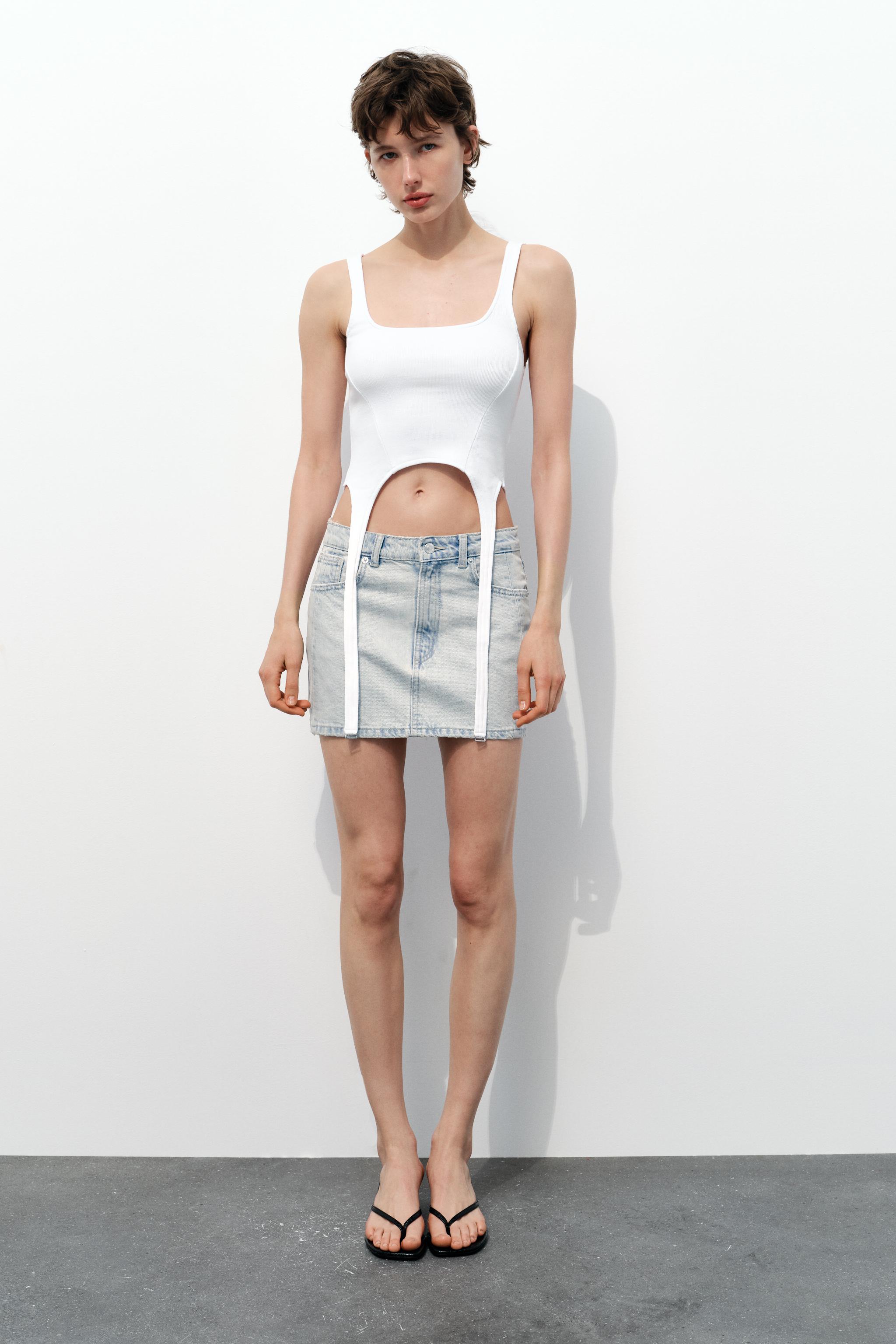 Women's white 2024 jean skirt