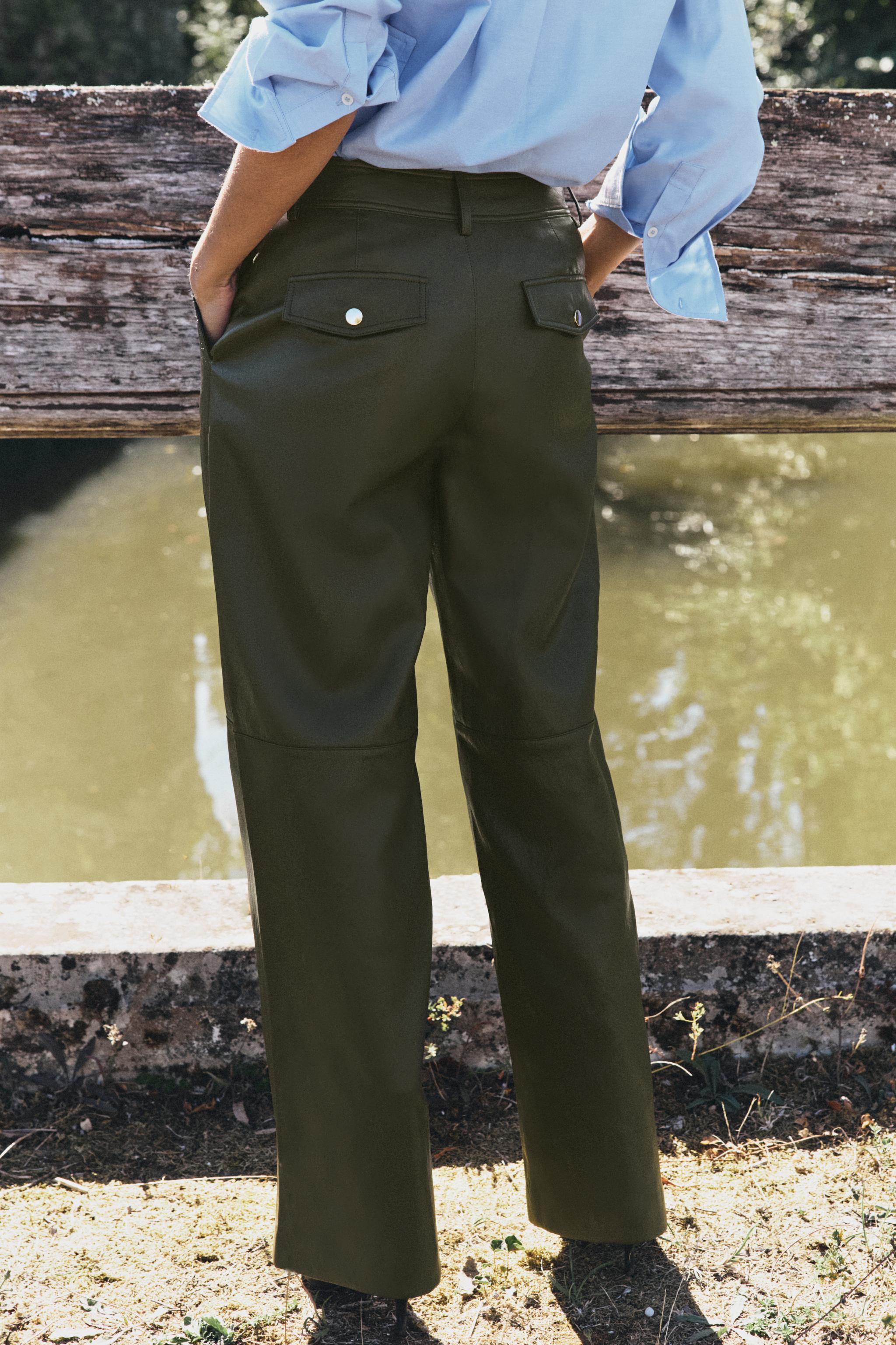 PANTALON DROIT MATIÈRE SYNTHÉTIQUE
