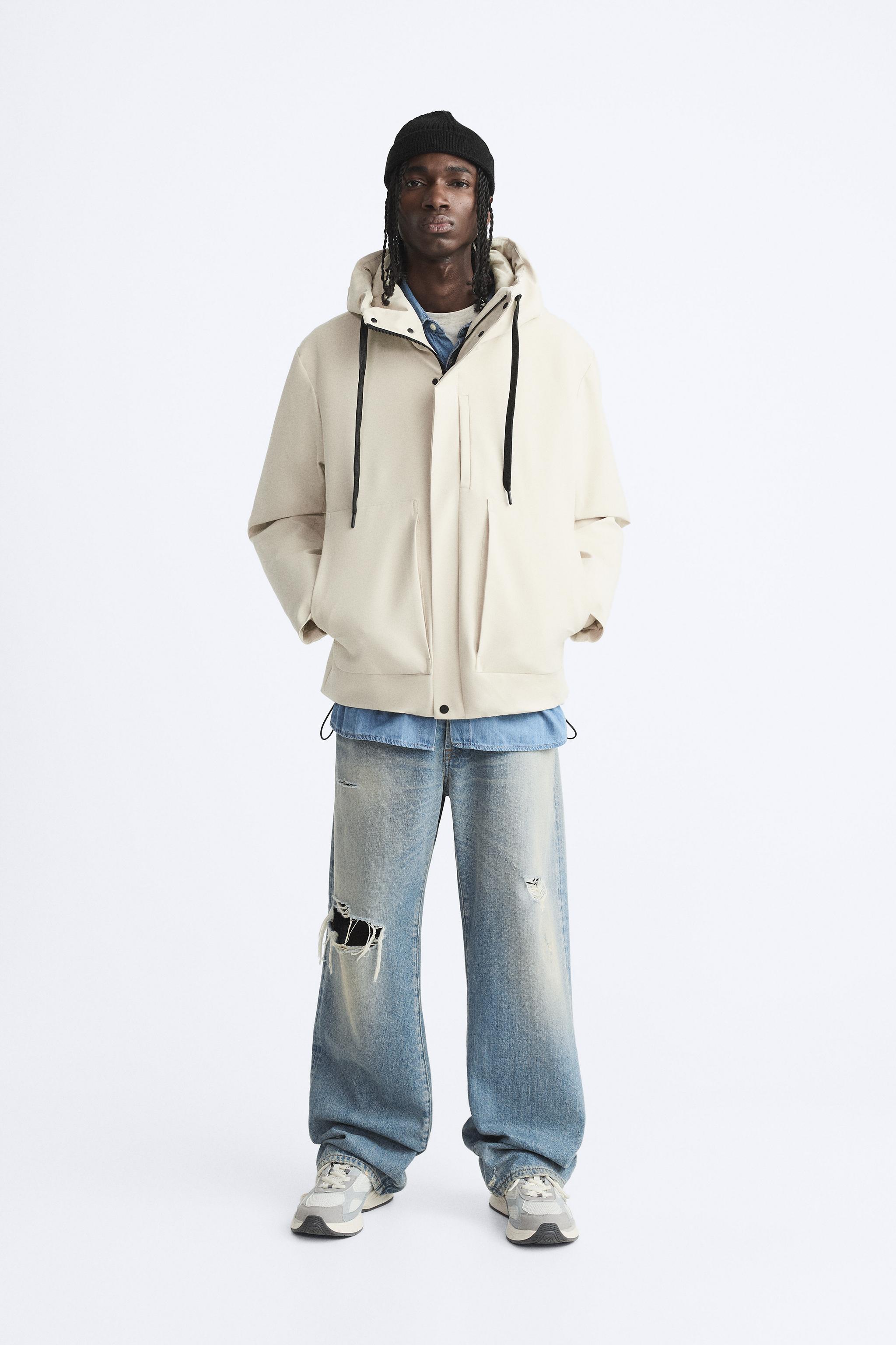 HOODED TECHNICAL JACKET - Oyster-white | ZARA United States