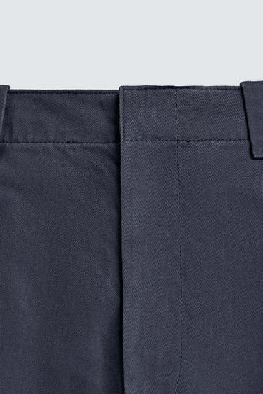 PANTALON CHINO À PASSANTS COUPE DÉCONTRACTÉE - Bleu de Zara - Image 9