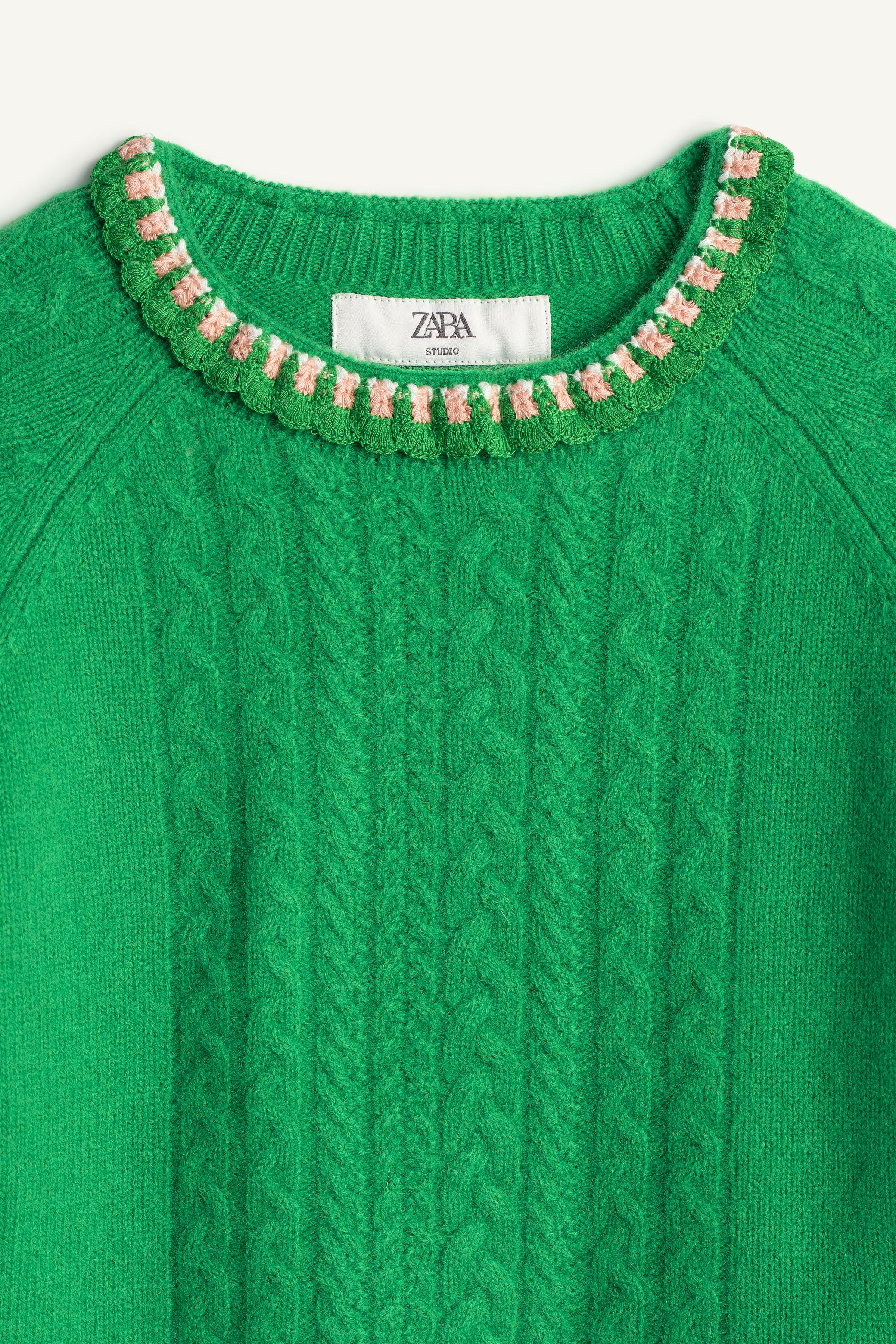 LIMITED EDITION 100% WOOL CROCHET COLLAR SWEATER
