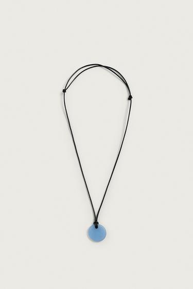 COLLAR CORDÓN ABALORIO CUARZO - Celeste de Zara