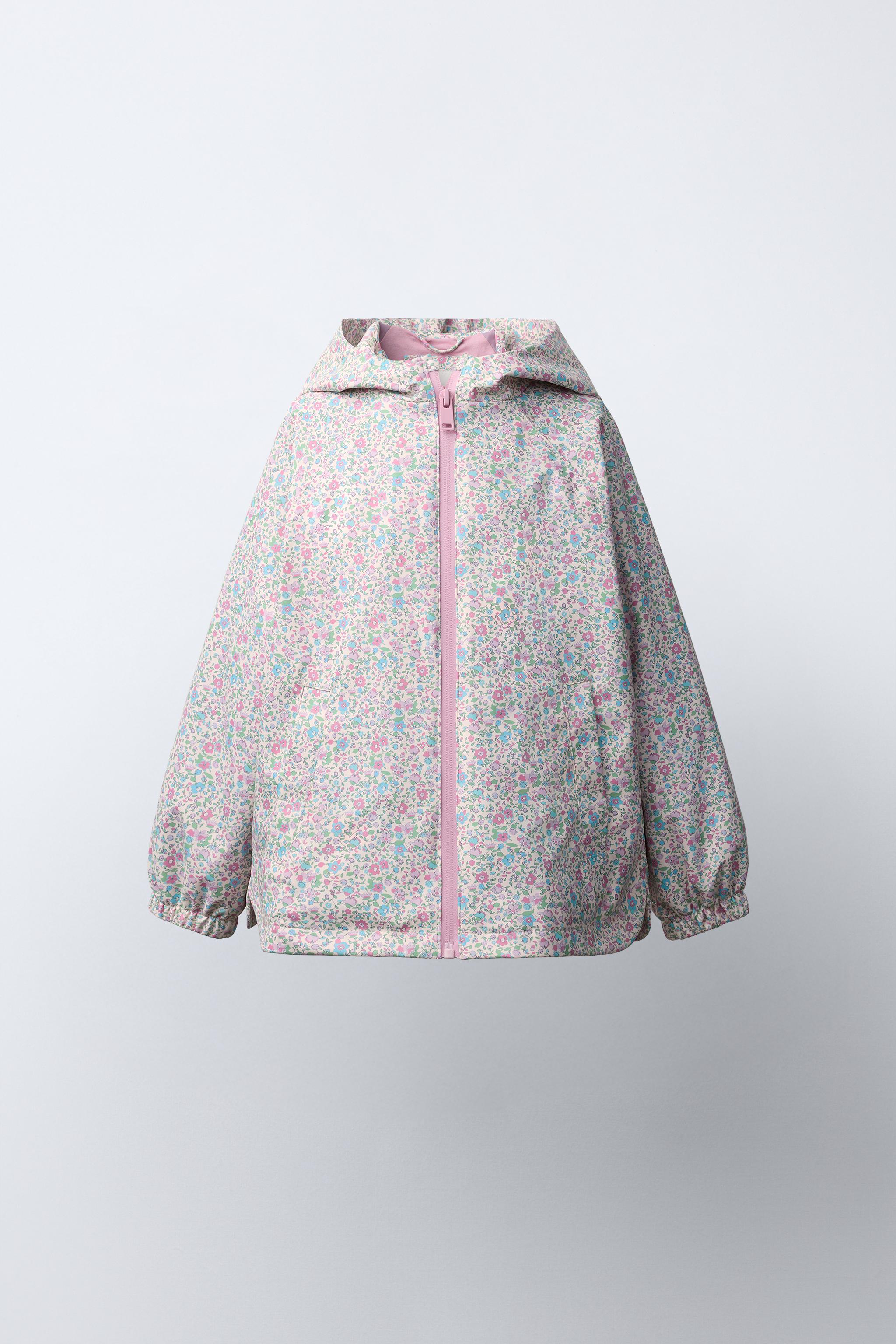 RUBBERIZED FLORAL WATER REPELLENT RAINCOAT - Pink | ZARA United States