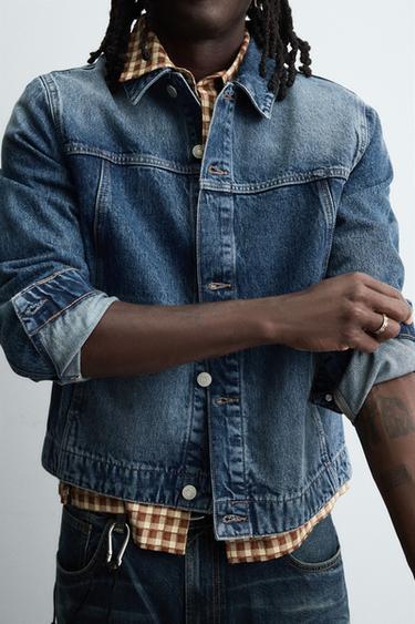 VESTE EN DENIM BASIQUE - Bleu de Zara - Image 5