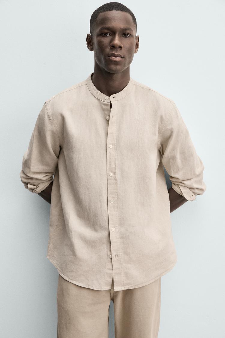 Camisa de lino y algodón de corte relajado 5