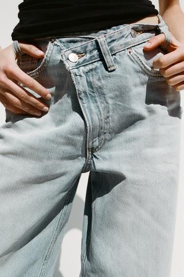 HIGH-WAIST WIDE-LEG TRF JEANS - Light blue by Zara