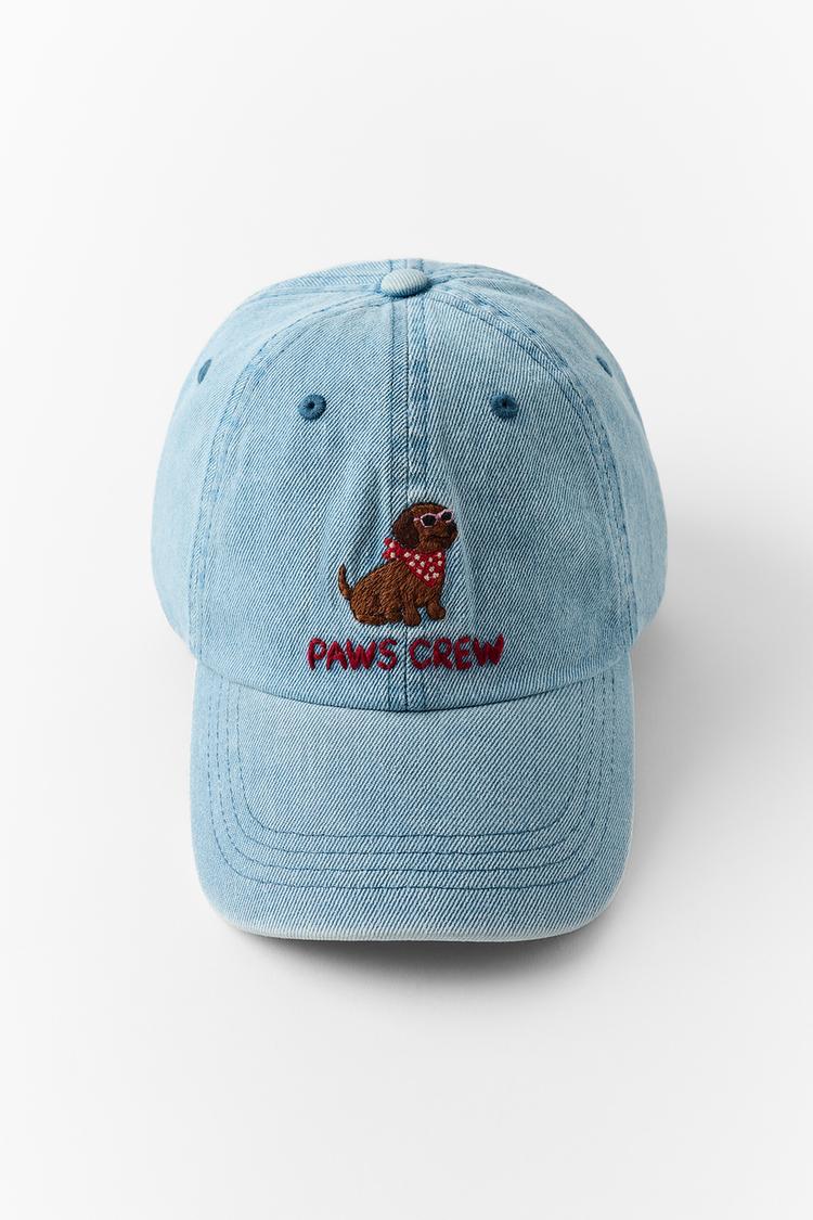 GORRA DENIM TEXTO PERRO