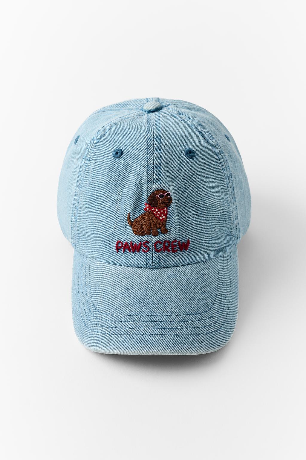 DENIM DOG TEXT CAP