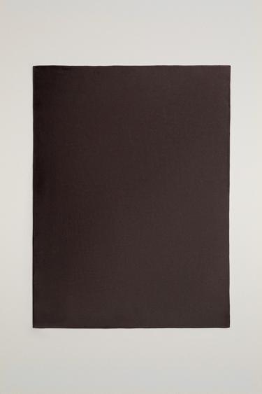 Zara PLAIN FAUX FUR BLANKET - Brown