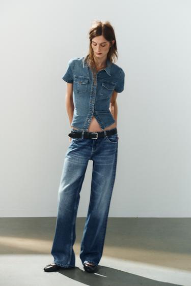 CAMISA MEZCLILLA TRF BOLSILLOS - Azul de Zara